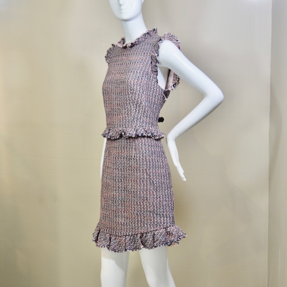๐๐ท๏ธ  Rebecca Taylor Navy/Blush  Tweed Work/Office Dress - Picture 7 of 15